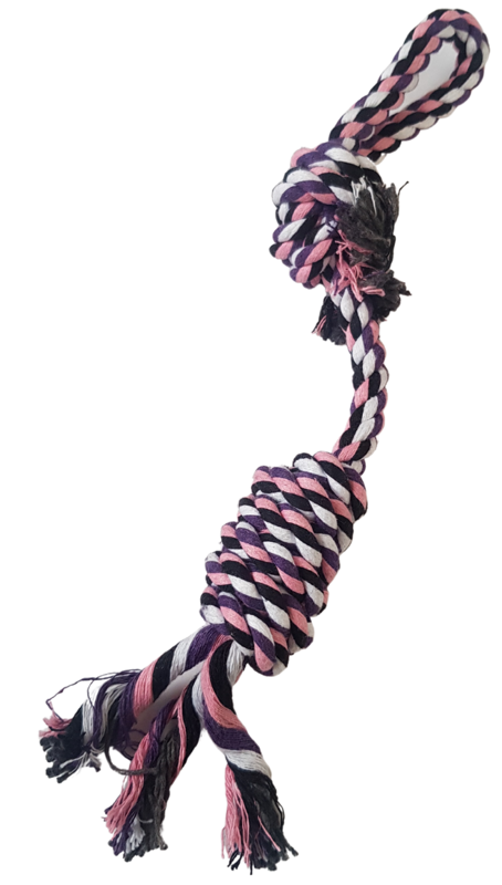 Zabawka dla psa szarpak kolorowy sznurek różowy